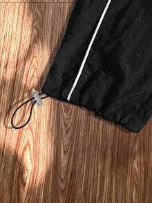 Gym Rark Pantalones largos casuales de uso diario y deportes para hombres con cintura con cordón y patrón de letras - Negro - Ver 3