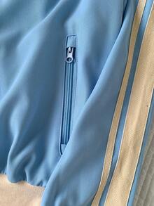 Comfortcana Women's Colorblock Patchwork Regular Jacket - Blue - View 8