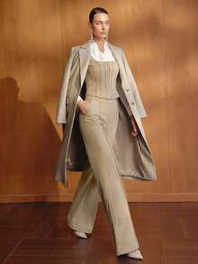 MOTF PREMIUM WOMEN'S 2 PIECES SET, ELEGANT COMMUTER STYLE, AUTUMN/WINTER - Khaki - View 1