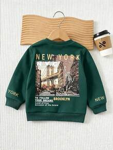 Setelan Sweatshirt dan Celana Olahraga Kasual Modis untuk Anak Laki-Laki, Nyaman, Minimalis, Serbaguna, dengan Motif Angka & Huruf Vintage, Cocok untuk Beraktivitas di Luar Ruangan dan Olahraga. - MultiWarna - View 2