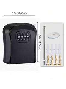 Wall Mounted Key Lock Box, 4 Digit Combination Waterproof Key For Outside, Heavy Duty Outdoor Key Storage Organizer With Secure Spare Key Holder, Ideal For Home Vacation Rental Realtor Construction Site Garage - A - View 4