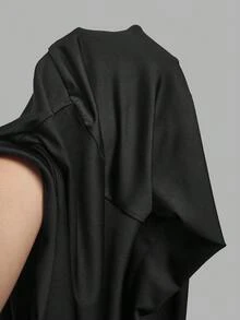 SHEIN SXY 三件組 T-shirt 套裝：黑色、白色與灰色高彈性針織高領長袖修身 T-shirt，基本款，多件裝，居家穿著 - 彩色 - 查看 13