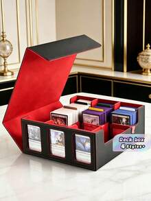 A Storage Box That Can Hold Over 1800 Commander Cards, With Card Collection And Display, A Display Window, And Various Sports And Game Cards. - View 1