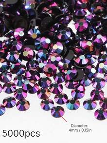 5000Pcs Bright Jelly AB Resin Rhinestones, Flat Back Multicolor Gems Bulk Pack, DIY Handmade Craft Supplies For Phone Case Cup Bottle Hat Fan Decoration - 4mm - View 35