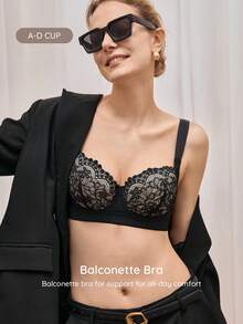Bralution 1pc Women's Soft & Comfortable Adjustable Strap Supportive Underwire Bra - Multicolor - View 4