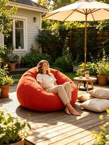 Solid Color Soft Inflatable Bean Bag Sofa, Foldable Portable Comfortable Leisure Lounge Chair, Suitable For Adults And Families, Indoor Outdoor Camping Summer Use - Multiple Styles - View 10