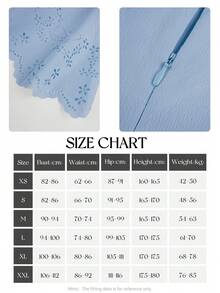 Modelyn 女士黄色梭织短袖收腰A字褶皱优雅浪漫中长连衣裙，春夏款 - 藍色 - 查看 9