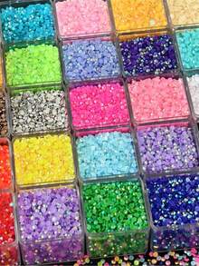 5000Pcs Bright Jelly AB Resin Rhinestones, Flat Back Multicolor Gems Bulk Pack, DIY Handmade Craft Supplies For Phone Case Cup Bottle Hat Fan Decoration - 4mm - View 9