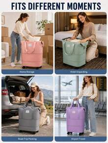 Large Wheeled Travel Luggage Bag, Expandable And Foldable, Detachable Wheels, Carry-On Travel Bag - A - View 11