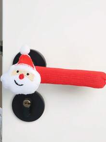 Quality Christmas Door Handle Covers Dustproof Fabric Cartoon Santa Reindeer Tree Stocking Decorative Party Home Room Protection Ornament Set - Multicolor - View 5