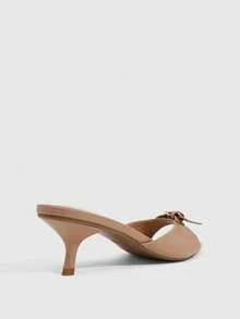 CUCCOO SZL 5.5CM 小貓跟金屬扣女款高跟涼鞋，杏色，適合通勤、派對、約會、外出，時尚款 - 杏色 - 查看 3