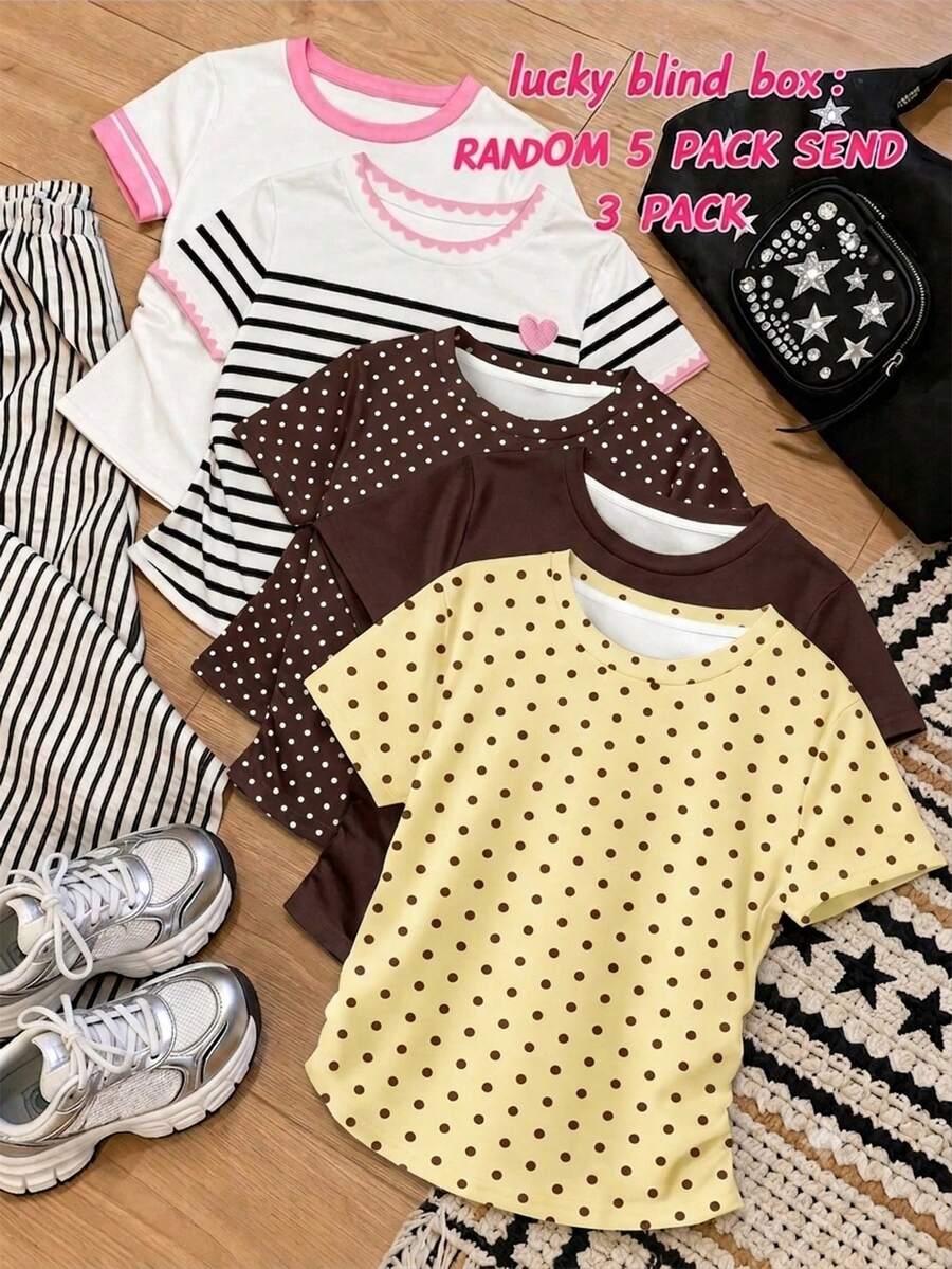 3 piezas de camisetas para niñas preadolescentes - Multicolor - Ver 1