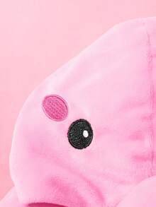 SHEIN 新生兒可愛趣味水晶絨毛3D恐龍造型連身衣 淡粉色 秋冬日系可愛手足套裝 女嬰長袖 3個月大嬰兒服 - 珊瑚粉 - 查看 5
