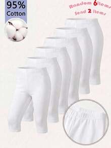 Tween Girl Casual Versatile Solid Color Leggings 2pcs/Pack - White - View 1