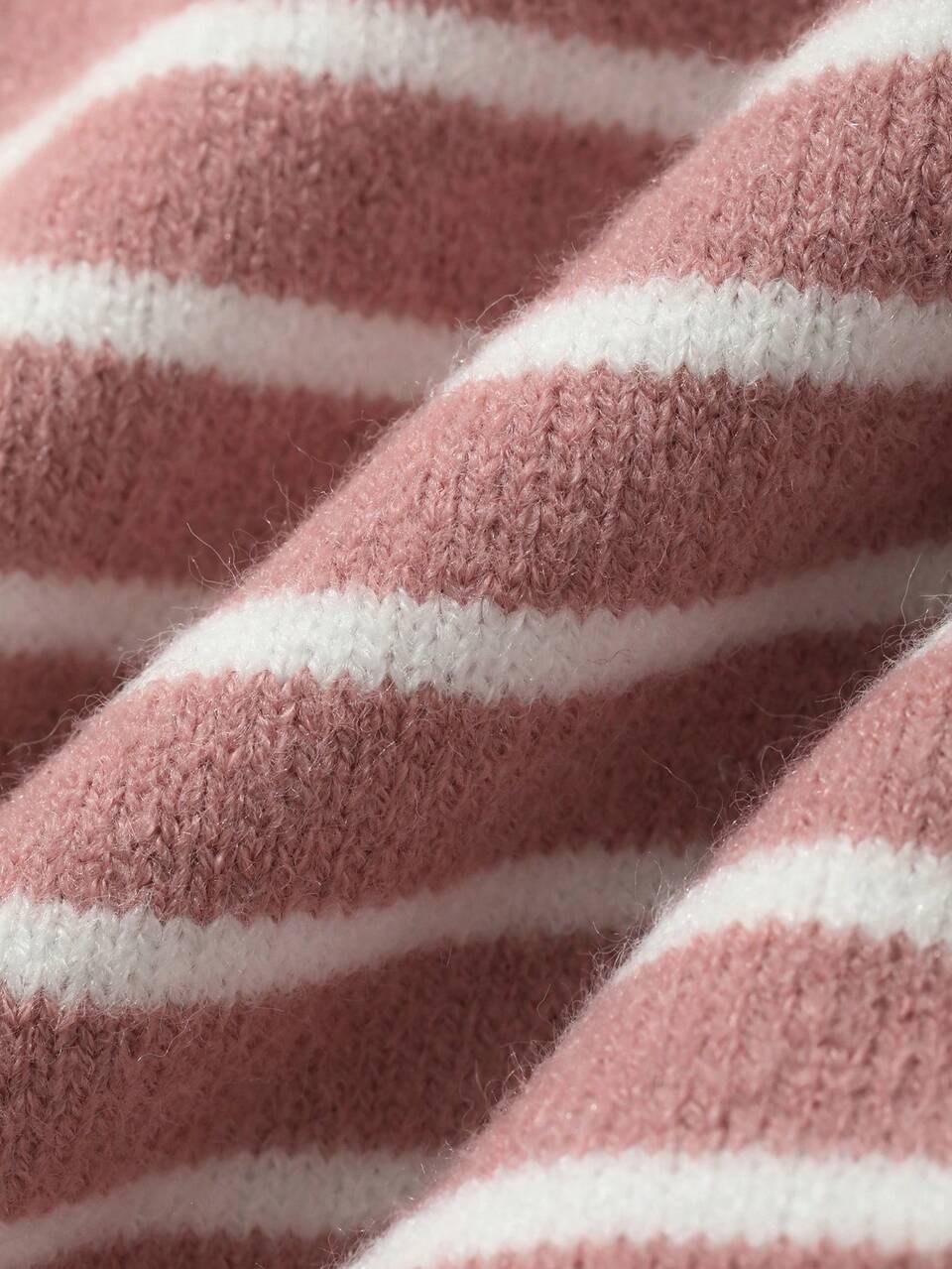 Women's Contrast Striped Loose Long Sleeve High Neck Zip-Up Casual Knit Sweater For Autumn/Winter Vacation