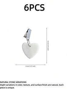 Haus Hana 6pcs Heart Shaped Marble Tablecloth Weights With Metal Clips, Cute Solid Color Clip-On Table Cover Pendants, Practical Tablecloth Holders For Dining Table, Picnic, Patio, Wedding, Party, Garden Decor & Gift - View 12