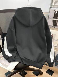 SHEIN 青少年女孩針織拼色字母印花寬鬆休閒秋季運動衫 - 淺灰色 - 查看 2