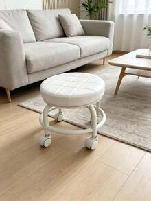 1pc Universal Caster Wheel Small Stool, Home Use Small Bench, Rolling Low Stool, Space-Saving For Rental Apartments, Popular Round Stool - Multicolor - View 10