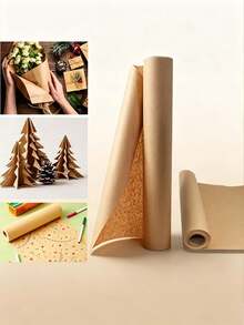 1 Roll Of Solid Color Gift DIY Wrapping Paper, Flower Wrapping Paper Kraft Paper Roll, Suitable For Gift, Handicraft, Bouquet, Poster Packaging, Etc. - Multicolor - View 1