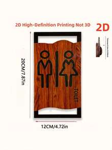 1 PC Male Female Restroom Sign Set Waterproof Rustproof Scratch Resistant Fade Proof Easy Clean Double Sided Adhesive Hanging For Home Office Restaurant Hotel School Commercial - multicolor - View 2