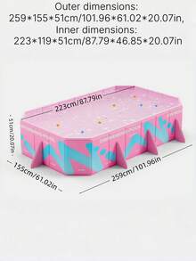 1pc Large Pink Foldable Swimming Pool, Non-Inflatable PVC Family Water Play Center, Outdoor Backyard Summer Fun For Kids Teens & Adults - Folding pool - View 13