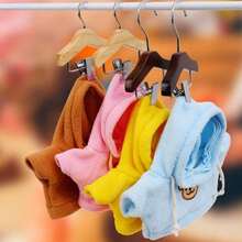 1pc Mini Wooden Hanger With Stainless Steel Clips - Pet Clothing & Accessory Hanger, Polished Surface, Space-Saving Design, Suitable For Hanging Small Items, Bathroom Storage Rack - Multicolor - View 8