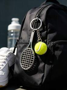 10/20/30/40/50-Pcs Mini Metal Racket Keychain Charms, Badminton & Tennis Racket Miniatures, Club Souvenir Gifts, Simulation Racket Toys - Multicolor - View 5