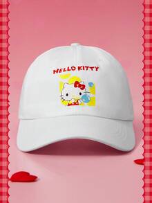 HELLO KITTY AND FRIENDS | SHEIN 1 قطعة قبعة بيسبول نسائية لطيفة بتصميم موديل رياضي كاجوال، تصميم IP Joint، مناسبة للاستخدام اليومي والكاجوال - أبيض - مشاهدة 4