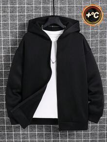 SHEIN Tokoy 青少年男孩黑色街頭生活圖案街頭時尚秋季衛衣，返校季 - 黑色 - 查看 2