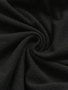 SHEIN Maternity Solid Color Minimalist Versatile Long Sleeve T-Shirt For Daily Wear - Black - View 7
