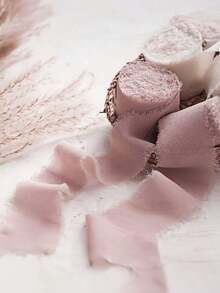4 Rolls Handmade Torn Edge Chiffon Ribbon – 5m Fabric Ribbon For Wedding Bouquets, Gift Wrapping, DIY Crafts, Rustic Wedding Invitations, Bows, Wreaths, Christmas Decor, Home Decor, Party Supplies, Versatile Craft Ribbon - One Volume - View 4