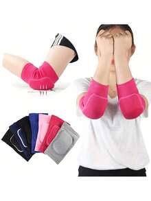 2pcs/1 Pair Unisex Elastic Elbow Sleeve, Sports Fitness Elbow Support, Thick Sponge Elbow Pad For Tennis, Basketball, Football, Volleyball, Adult Size - Multicolor - View 1