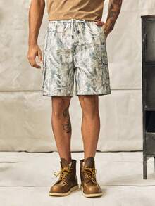 New Summer Men's Camouflage Tree Pattern Cargo Shorts, Multi-Pocket Casual Cargo Pants, Fashionable & Versatile - Khaki - View 3