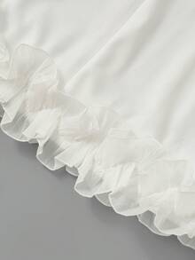 GlowEve Damenkleid mit quadratischem Ausschnitt, langen Ärmeln und Rüschensaum, elegant, romantisch, lässig, für Party, Tag, Herbst, Hochzeit, Off-White - Weiss - Übersicht 5