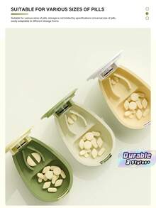 Portable Pill Splitter, Tablet Cutter For Dividing Pills Into Halves With Storage Compartment - multicolor - View 1