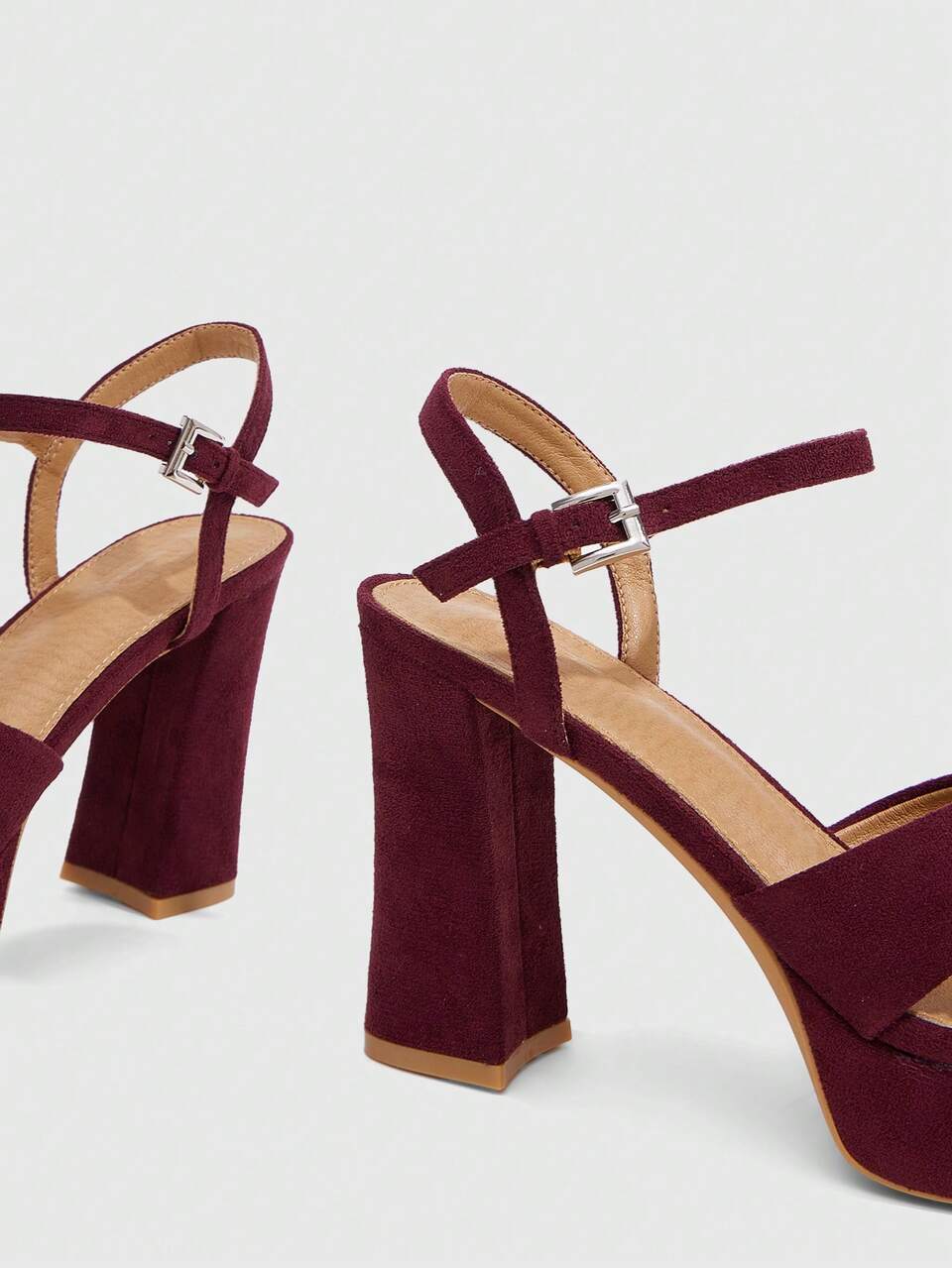 CUCCOO SZL Women's Platform Wedge Sandals, Open-Toe Cross-Strap Ankle Buckle Thick Heel, Suitable For Women Wearing Summer Parties And Weddings