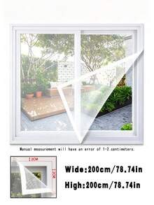 1件組白色窗戶紗窗，多尺寸長方形自黏式拉鍊網布，防塵、隱形防蚊蟲，非常適合夏季居家使用 - 白色 - 查看 8