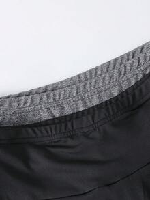 SHEIN 青少年女孩緊身褲，休閒優雅 2 合 1 蝴蝶結圖案裙褲，適合春、秋、夏季穿著，完美搭配外出造型 - 黑色 - 查看 6