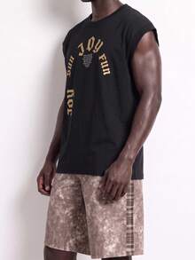 Rest Era Men's Letter Print Tank Top And Shorts Loungewear Set - Multicolor - View 6