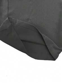 SHEIN Tall Plus Size Women High Waist Pleated Wide Leg Casual Pants Fall - Dark Grey - View 4