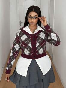 Maweii 1960s Vintage 1920s Holiday Multi-Color Contrast Grid Pattern ...