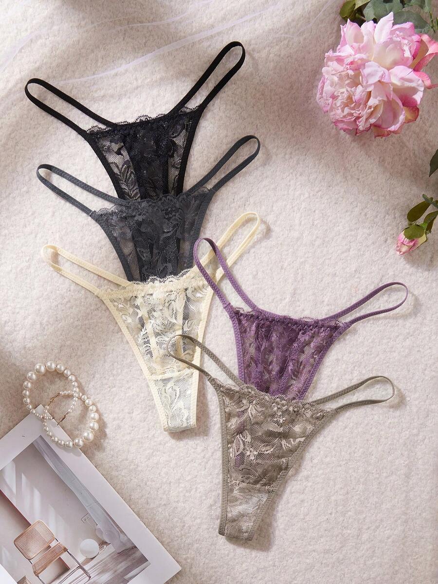 Seduluxe 5件組性感蕾絲女款丁字褲舒適內褲 - 彩色 - 查看 1