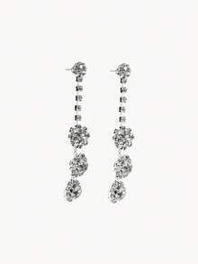 Opalesca 2 Miếng Lung linh Rhinestone đầy đủ Tiệc cưới Cô dâu  Bộ trang sức Đối với phụ nữ - Bạc - Xem 3