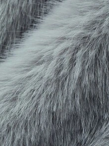 FRIFUL Women's Autumn Grey Short Versatile Faux Fur Jacket - Grey - View 10