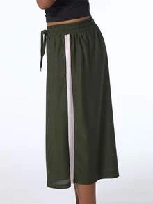 COUREZ Low Rise Longline Basketball Shorts , Y2K Shorts For Women Fall Streetwear Baggy Pants - Dark Green - View 6