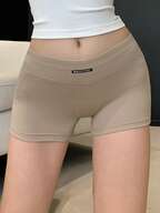 Women's Elastic Waist Letter Print Fitted Boyshort Underpants
