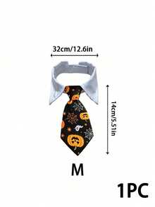 PETSIN 1PC Gentle Suit Collar Pet Tie Collar / Soft Smooth Woven Cloth White Shirt Collar Design Two Style Prints Halloween Pumpkin Spider Web Ghost Pattern & Classic Red Black Stripe - Multicolor - View 15
