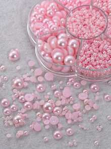 粉色珍珠美甲飾品 2000顆半圓珍珠 梅花盒裝 混尺寸 2-10mm 適用沙龍 DIY 美甲 3D 指甲飾品寶石裝飾用品 - 粉色 - 查看 4
