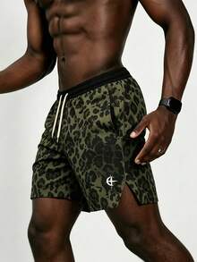 Acti Log Men's Leopard Print Athletic Shorts - Multicolor - View 5