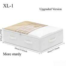 1PC Large Storage Organizer Bag Heavy Duty Non Woven Fabric With Clear Window Multi Layer Clothes Storage Box For Closet Under Bed Travel Space Saving Vertical Organizer For Home Bedroom - White - View 6